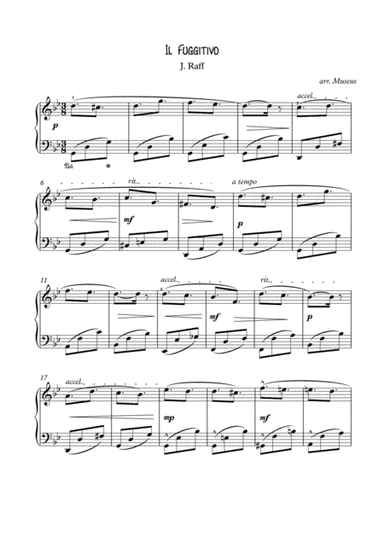 Il fuggitivo by Raff for piano solo (arr. PianoSheetNow)