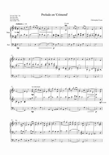 Prelude on 'Crimond' for Organ