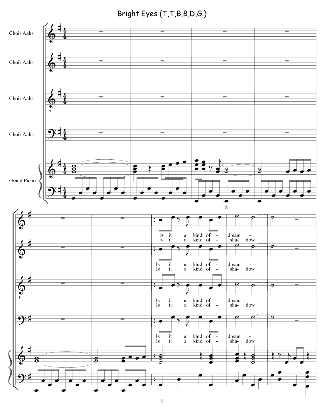 Bright Eyes (arr. David Gibbon)
