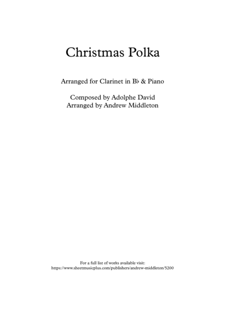Christmas Polka for Clarinet and Piano (arr. Andrew Middleton)