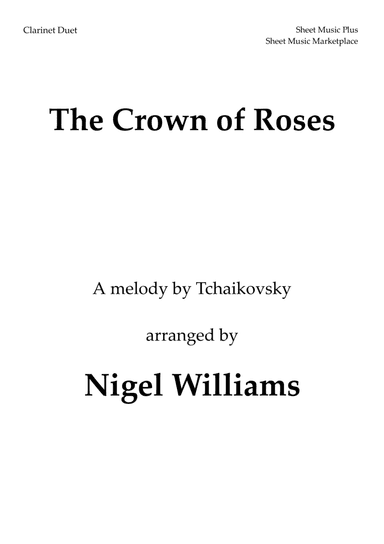 The Crown of Roses, for Clarinet Duet (arr. Nigel Williams)