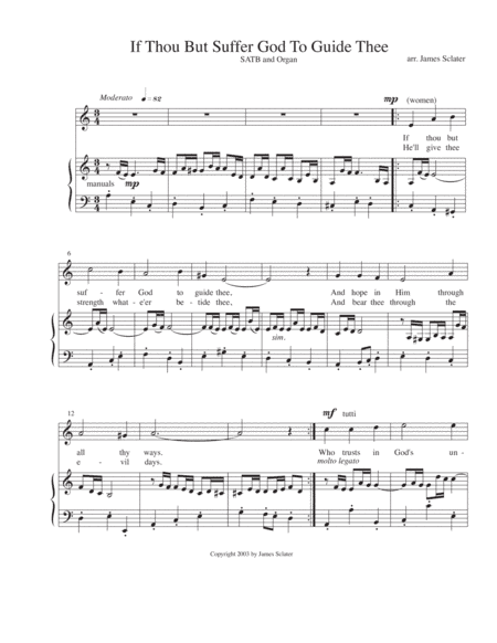 If Thou But Suffer God To Guide Thee (arr. James Sclater)