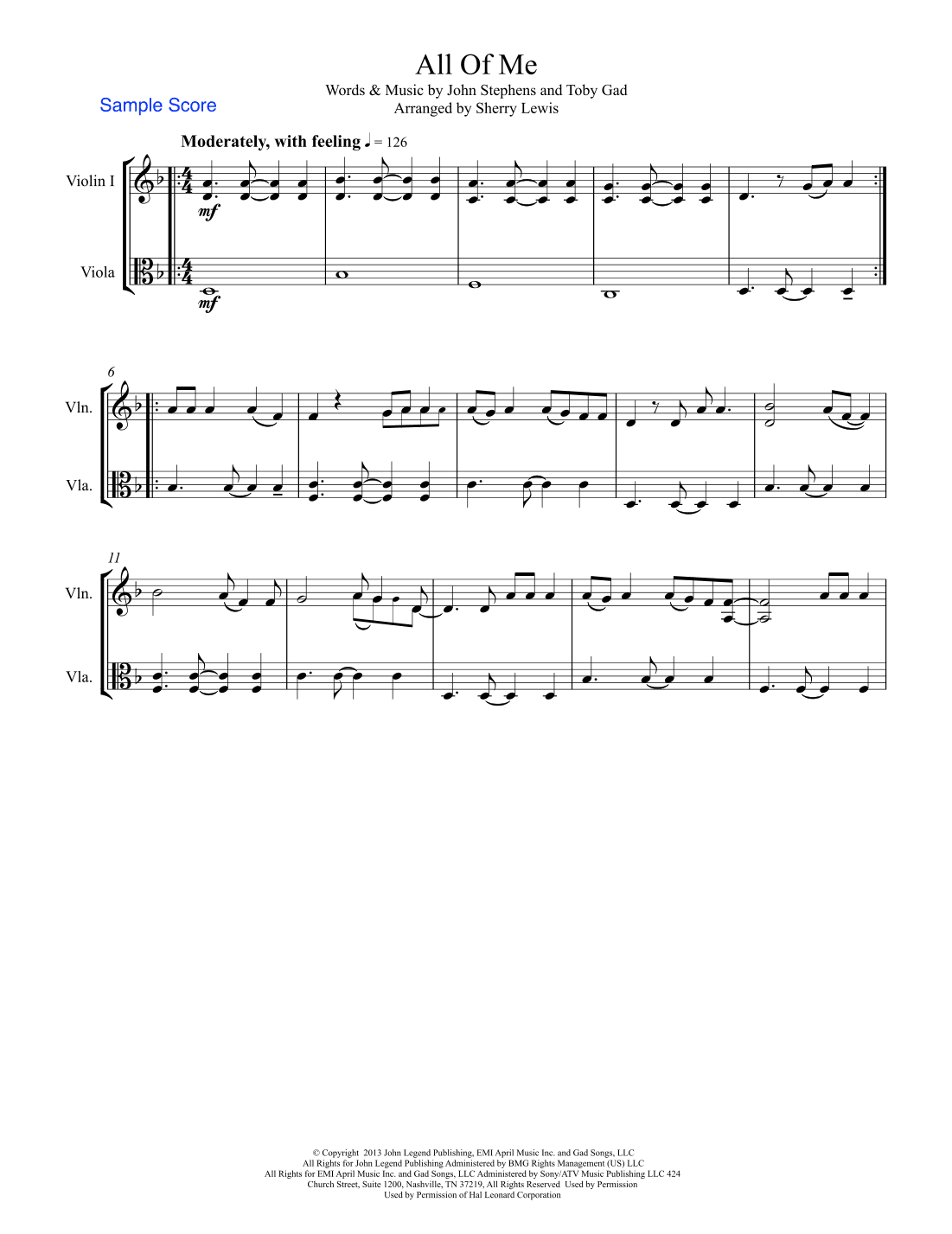 All Of Me (arr. Sherry Lewis)