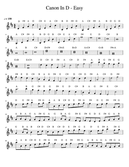 Canon in D Easy (arr. William McClintock)