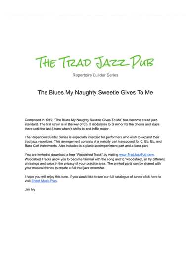 Blues (my Naughty Sweetie Gives To Me) (arr. Jim Ivy)