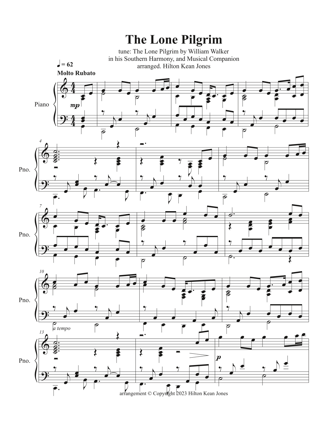 The Lone Pilgrim (piano solo) (arr. Hilton Kean Jones)