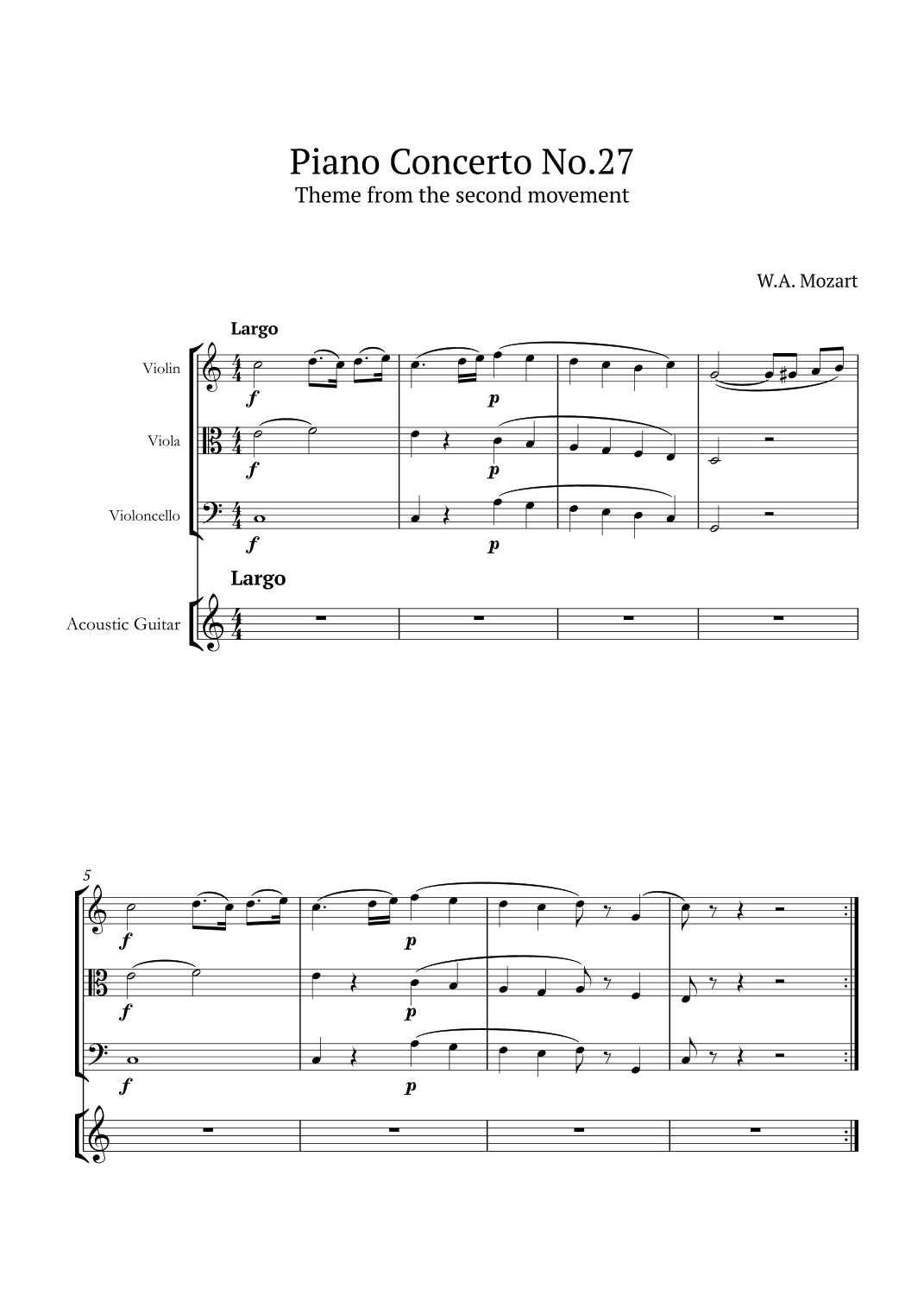 Piano Concerto No.27 (arr. André Nusa)