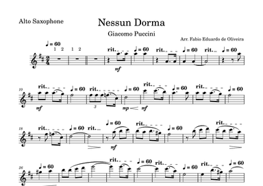 Nessun Dorma (Puccini) - Easy Arrangement (arr. Fabio Eduardo de Oliveira)