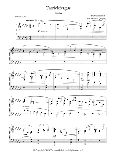 Carrickfergus (arr. Thomas Quigley)