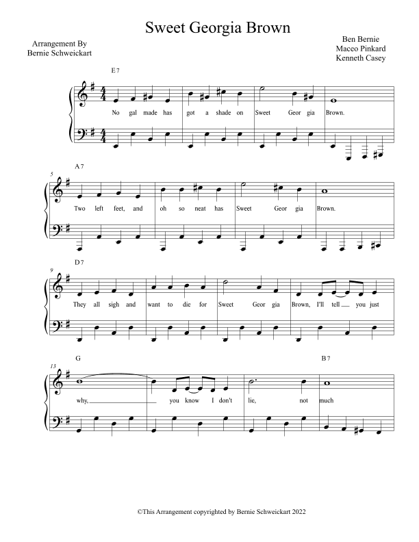 Sweet Georgia Brown (arr. Bernie Schweickart)