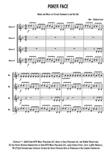 Poker Face (arr. Pott Shrigley Press)