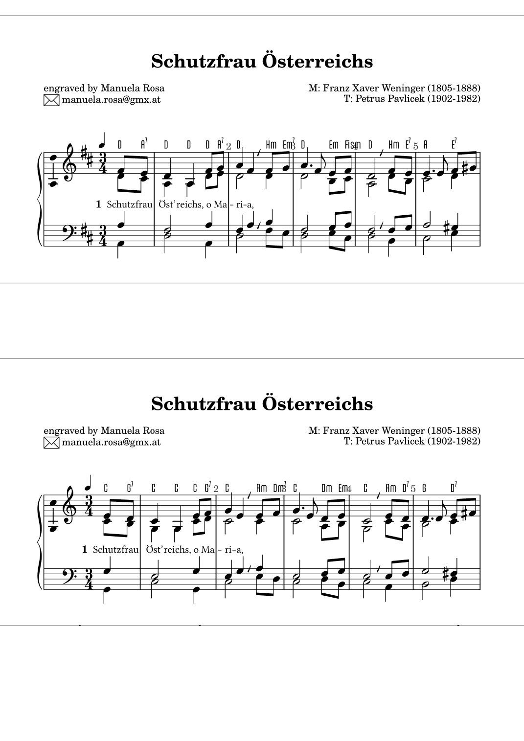 Schutzfrau Österreichs (arr. Manuela Rosa)