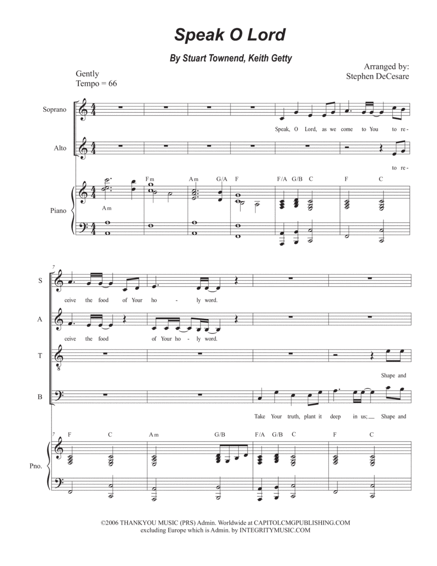Speak O Lord (arr. Stephen DeCesare)