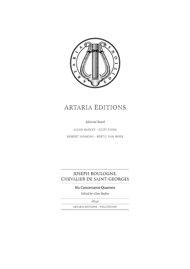 Six Concertante Quartets (score and parts) (arr. Artaria Editions)