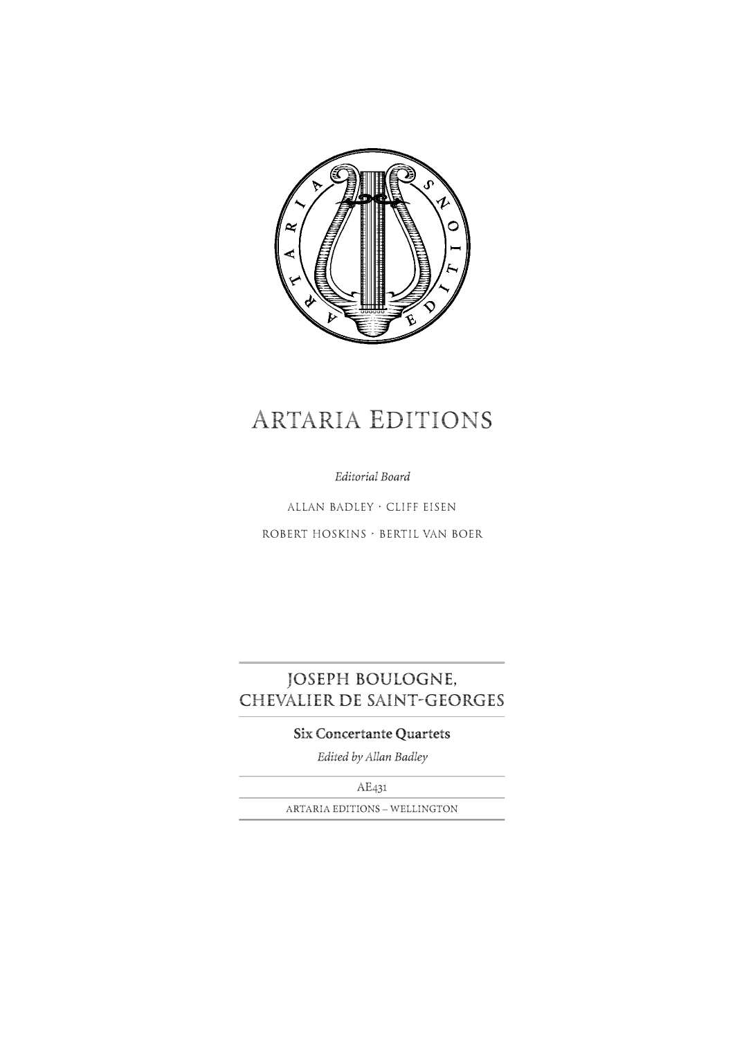 Six Concertante Quartets (score and parts) (arr. Artaria Editions)