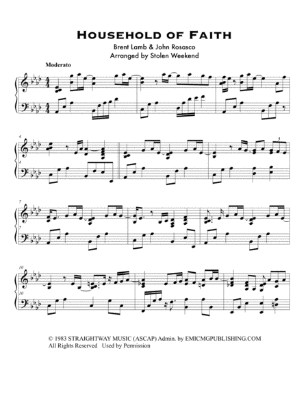 Household Of Faith (arr. Stolen Weekend sound on keys)