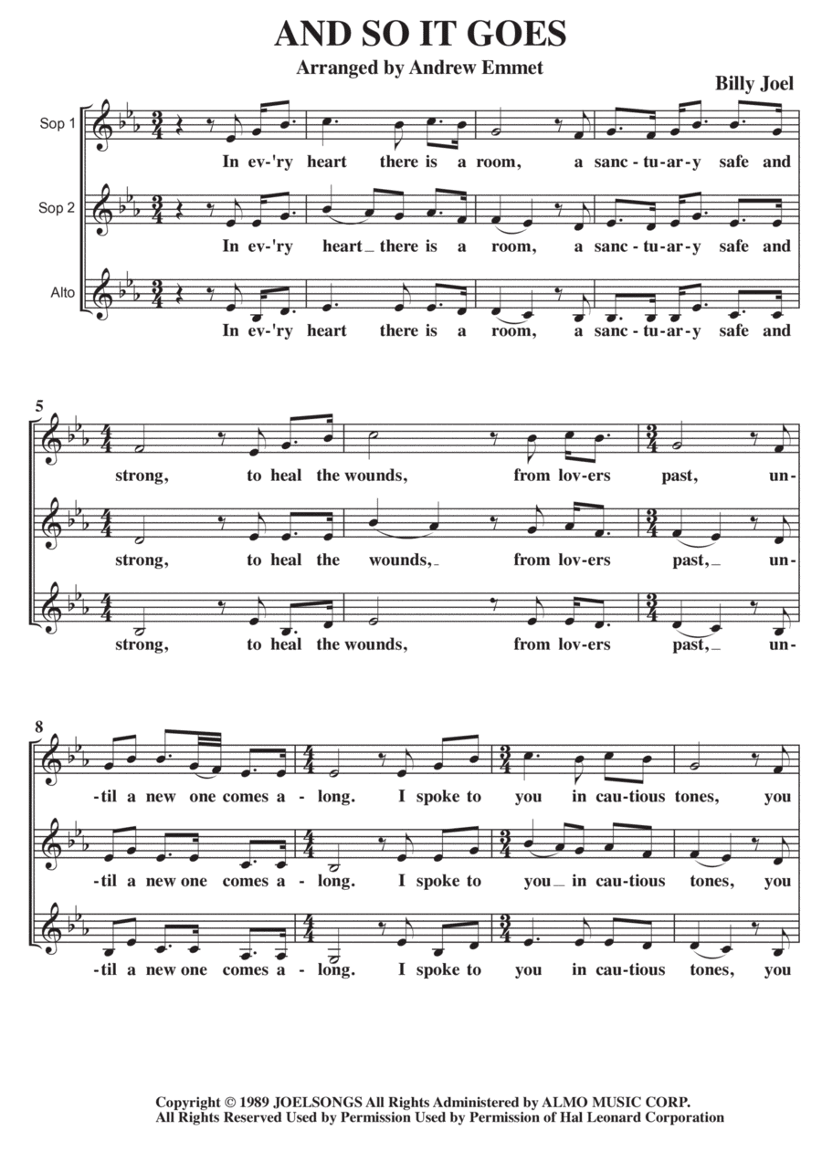 And So It Goes (arr. Andrew Emmet)