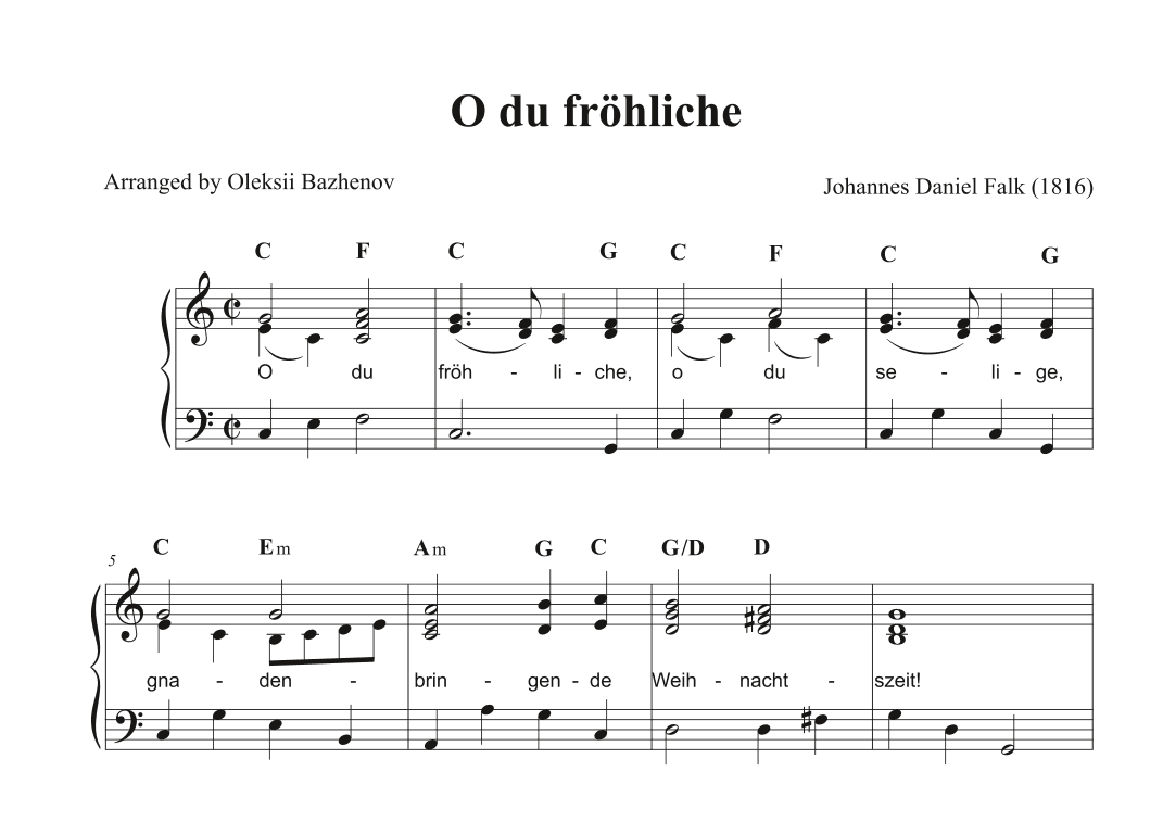 O du fröhliche (arr. Arranged by Olexii Bazhenov)