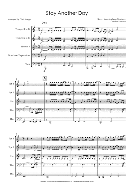 Stay Another Day (arr. Chris Knapp)