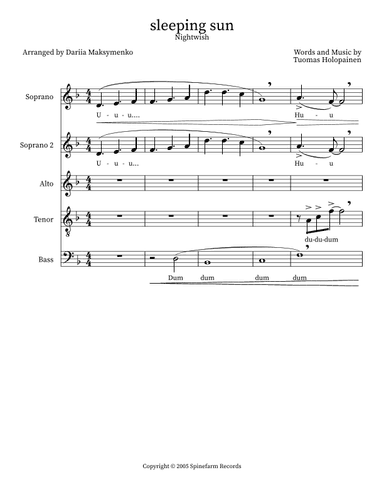 Sleeping Sun (arr. Dariia Maksymenko)