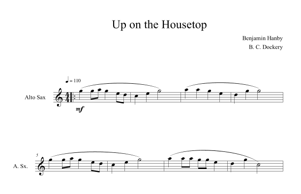Up on the Housetop (Alto Sax Solo) (arr. B. C. Dockery)