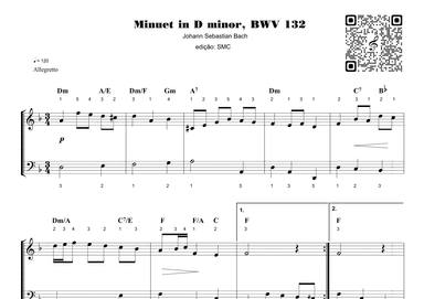 Minuet in D minor, BWV 132 (arr. Piano)
