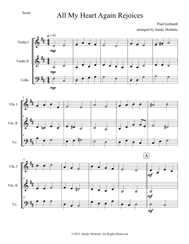 All My Heart Again Rejoices (arr. Sandy McIntire)