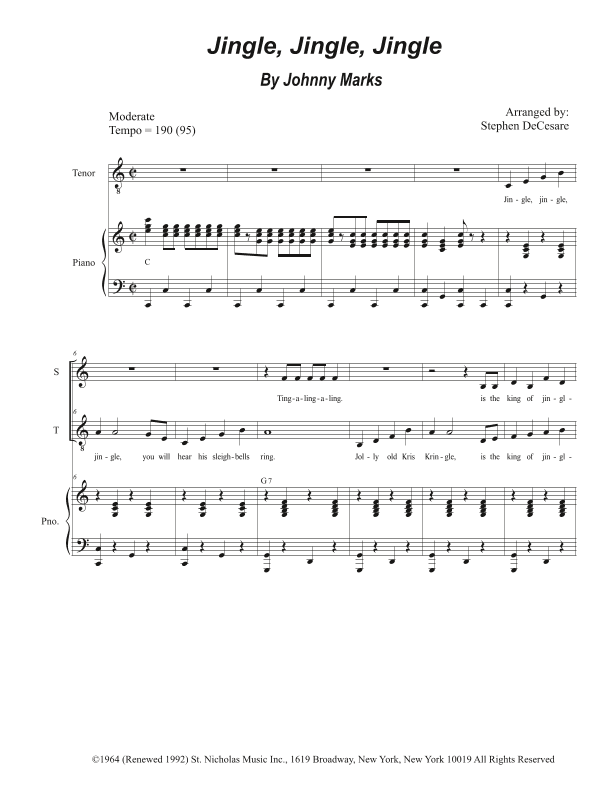 Jingle, Jingle, Jingle (arr. Stephen DeCesare)
