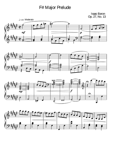 Prelude in F# Major Op. 27, No. 13