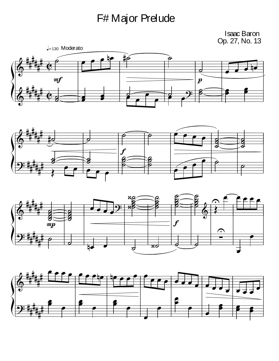 Prelude in F# Major Op. 27, No. 13