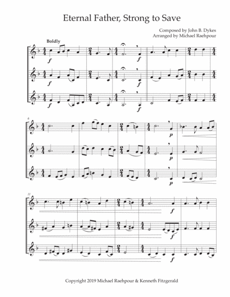 Eternal Father, Strong to Save - Trumpet Trio (arr. Michael Raehpour)