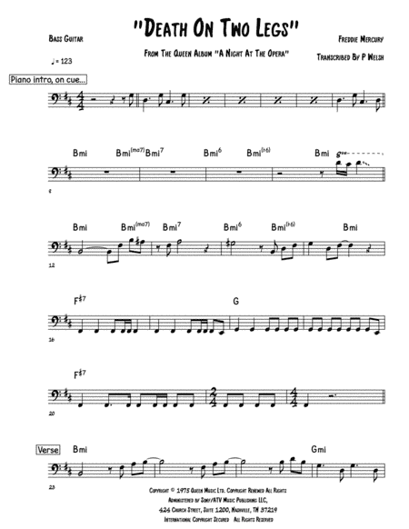 Death On Two Legs (arr. Accubass)