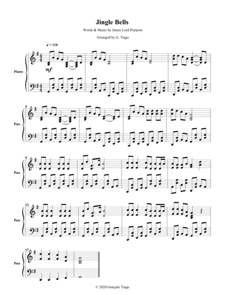 Jingle Bells (Piano Solo) (arr. G. Tiago)