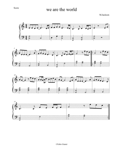 We Are The World (arr. easypiano)