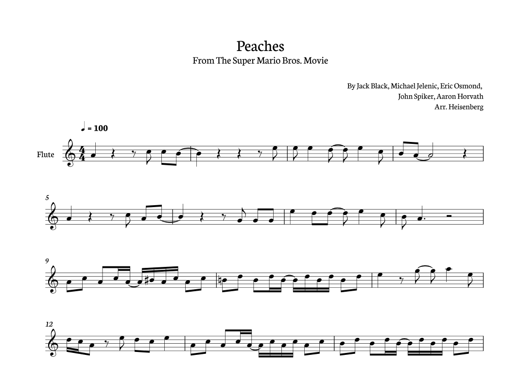 Peaches (arr. Heisenberg)