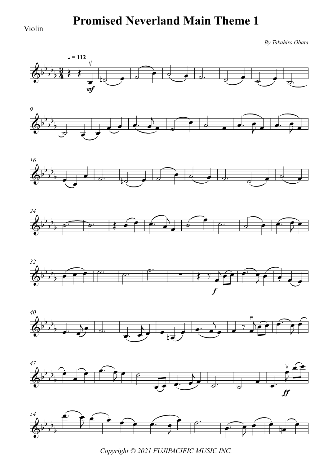 Promised Neverland Main Theme 1 (arr. Wesley S. SIlva)