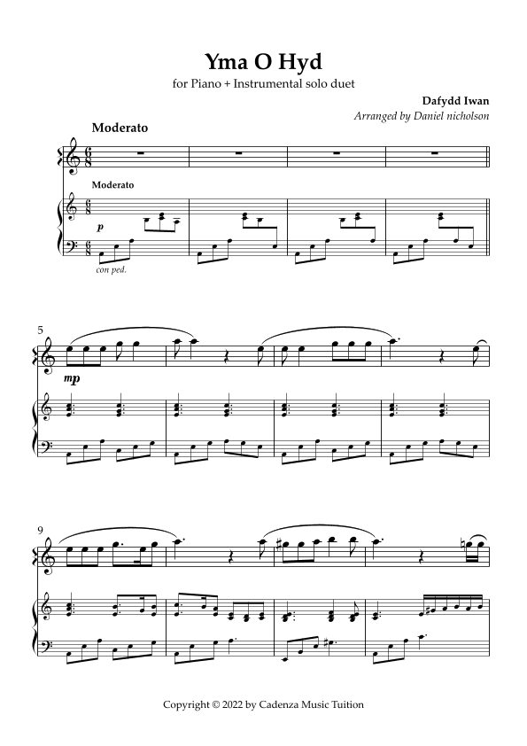 Yma O Hyd (arr. Dan Nicholson)