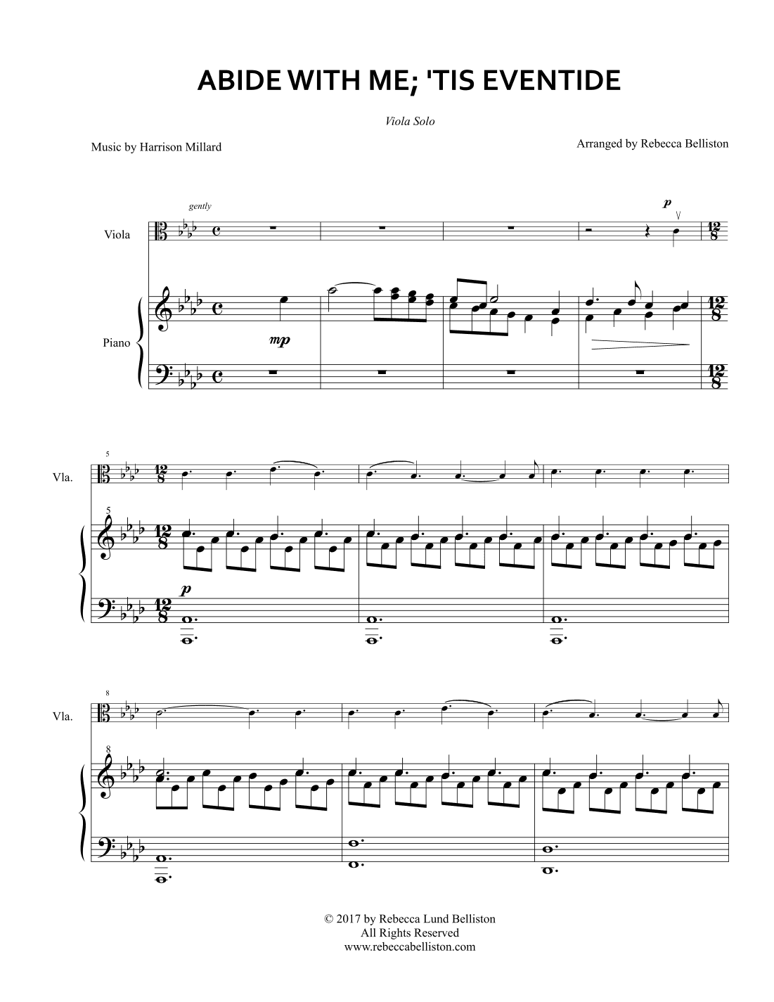 Abide With Me; 'Tis Eventide (Viola Solo) (arr. Rebecca Belliston)