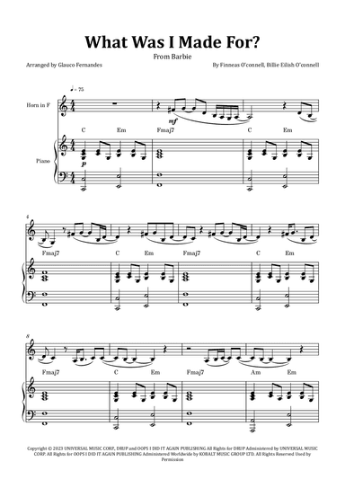 What Was I Made For? (arr. Glauco Fernandes)