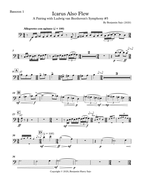 Icarus Also Flew: A Pairing with Beethoven's Symphony #5 - Bassoon 1