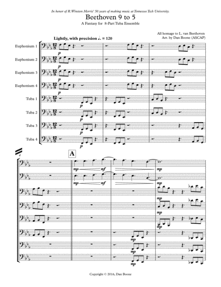 Beethoven 9 to 5 (for Tuba Ensemble) (arr. Dan Boone (ASCAP))