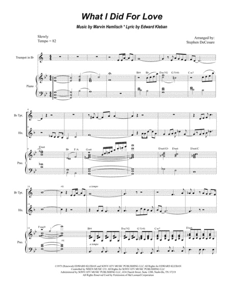 What I Did For Love (arr. Stephen DeCesare)