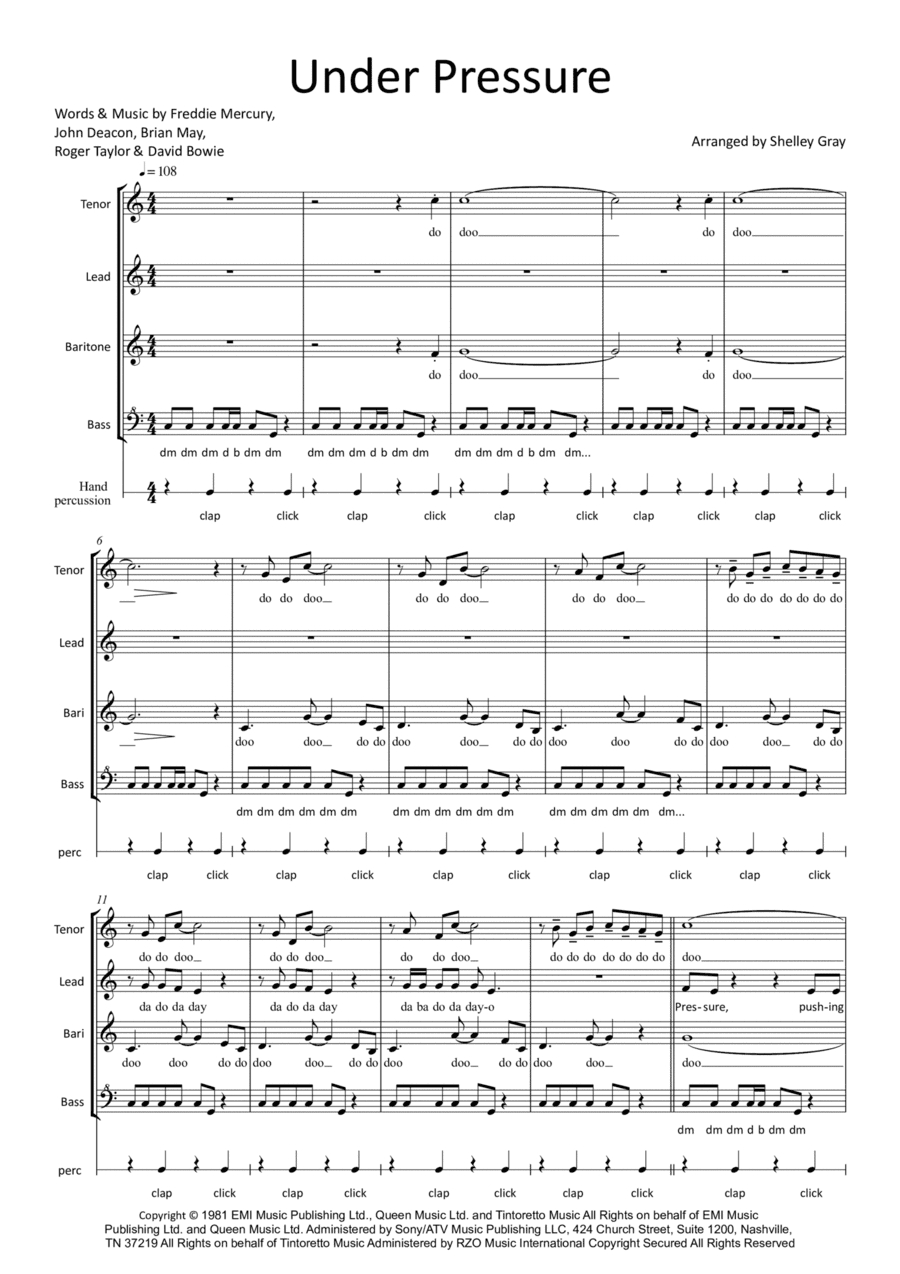 Under Pressure (arr. Shelley Gray)