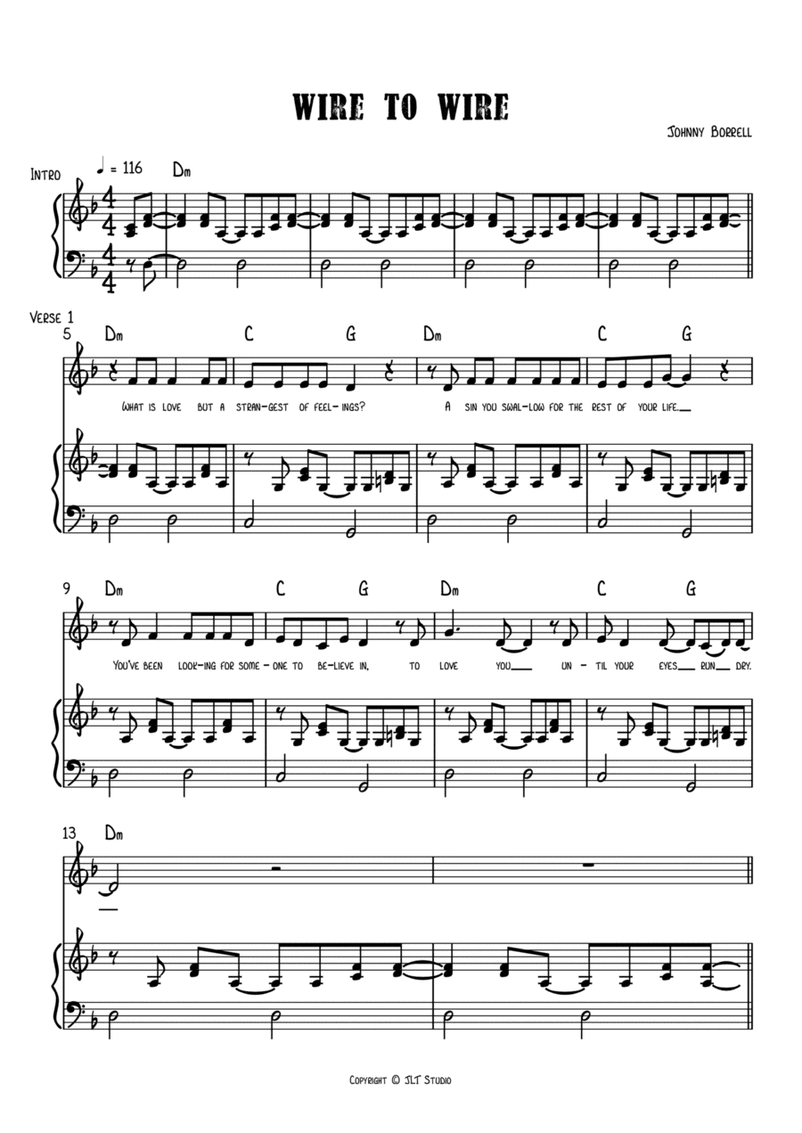 Wire To Wire (arr. Joshua Tindall)