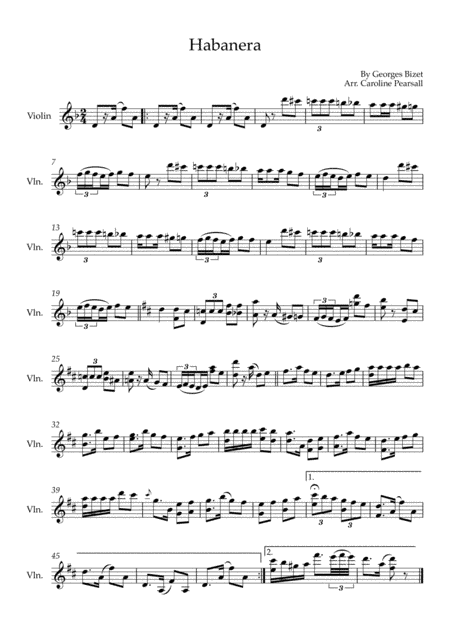 Bizet - Habanera (Carmen) - Violin Solo (arr. Caroline Pearsall)