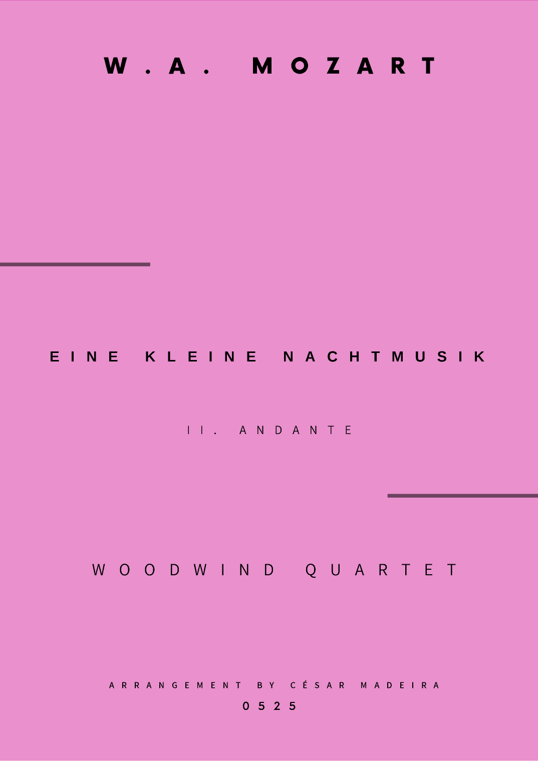 Eine Kleine Nachtmusik (2 mov.) - Woodwind Quartet (Full Score and Parts) (arr. César Madeira)
