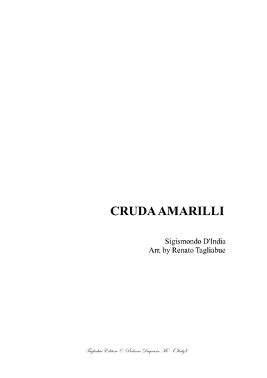 CRUDA AMARILLI - Sigismondo d'India - Arr. for SATTB Choir (arr. Renato Tagliabue)
