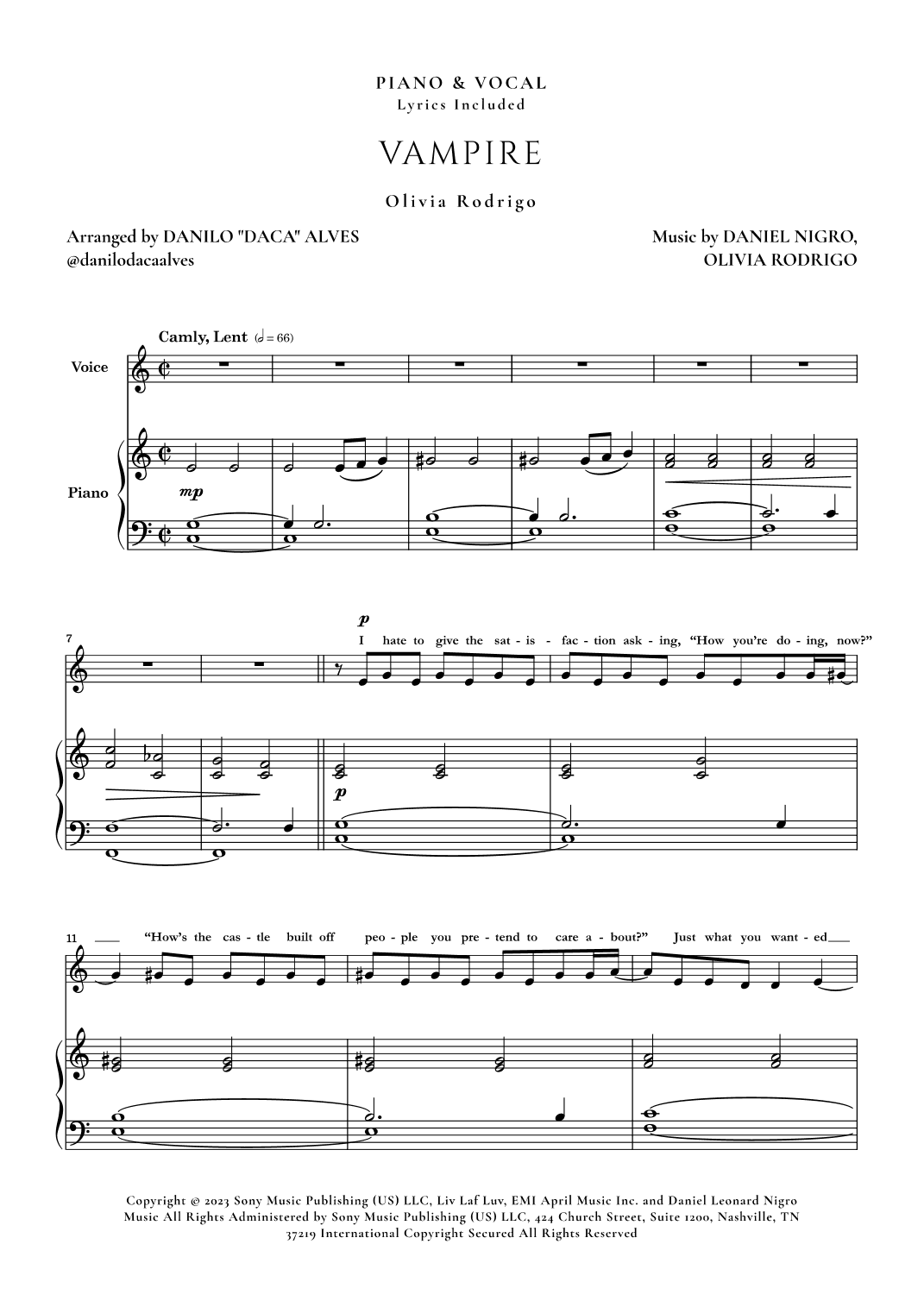 Vampire (arr. Danilo "Daca" Alves)