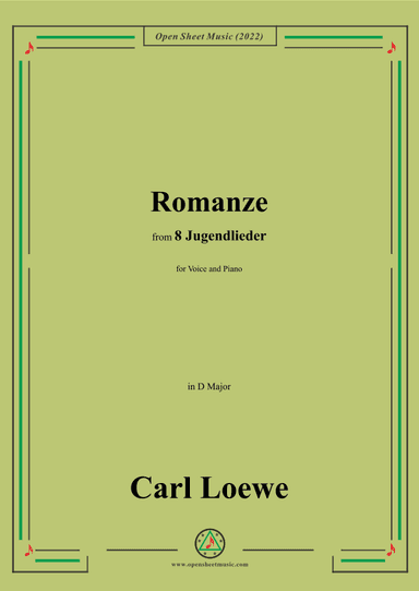 Loewe-Romanze,in D Major,for Voice and Piano (arr. OSM Press)