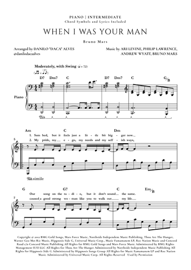 When I Was Your Man (arr. Danilo "Daca" Alves)